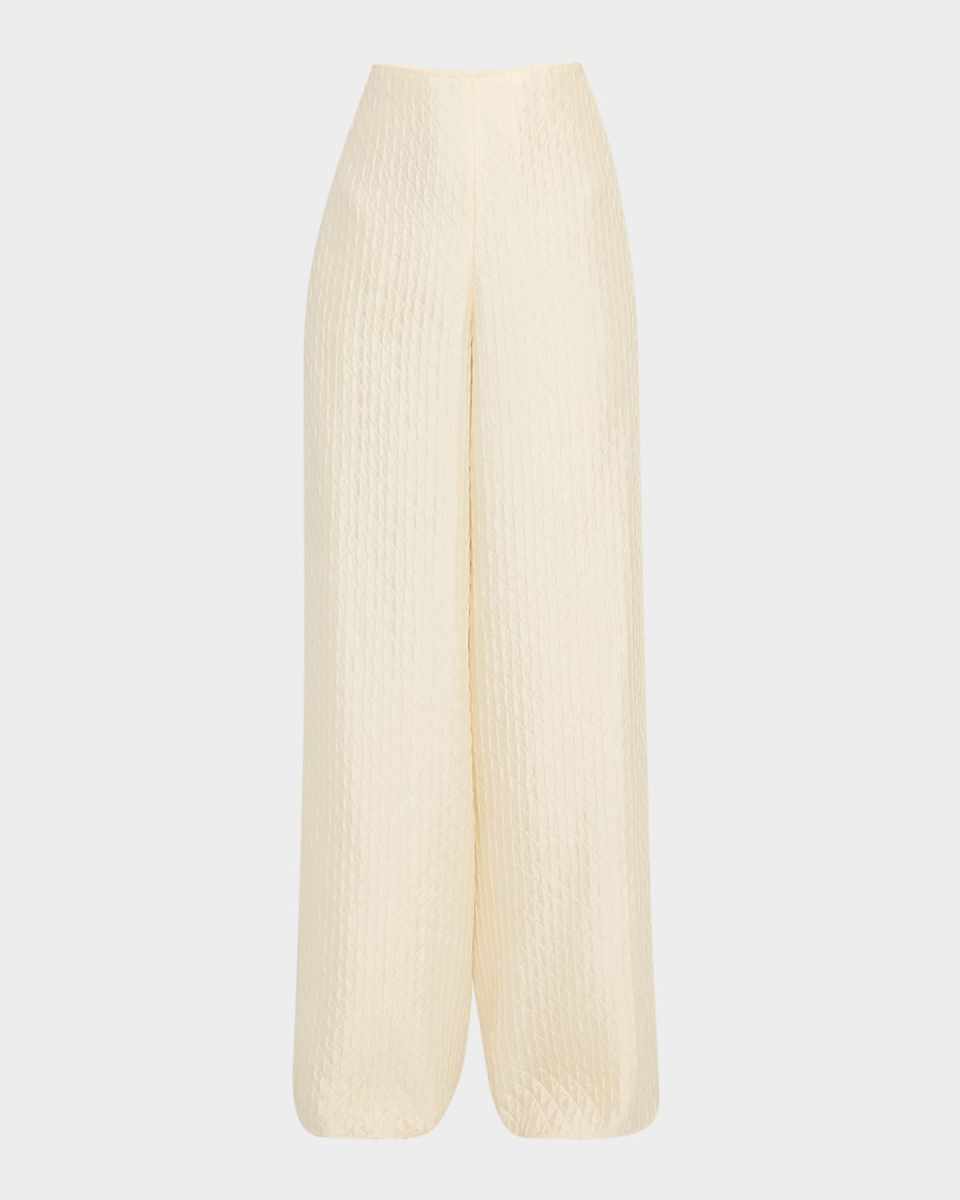 Dresden Diamond Cloquet Wide-Leg Trousers